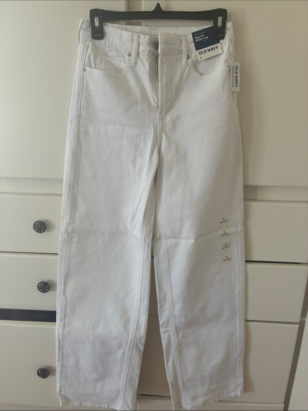 High Rise Wide Leg White denim